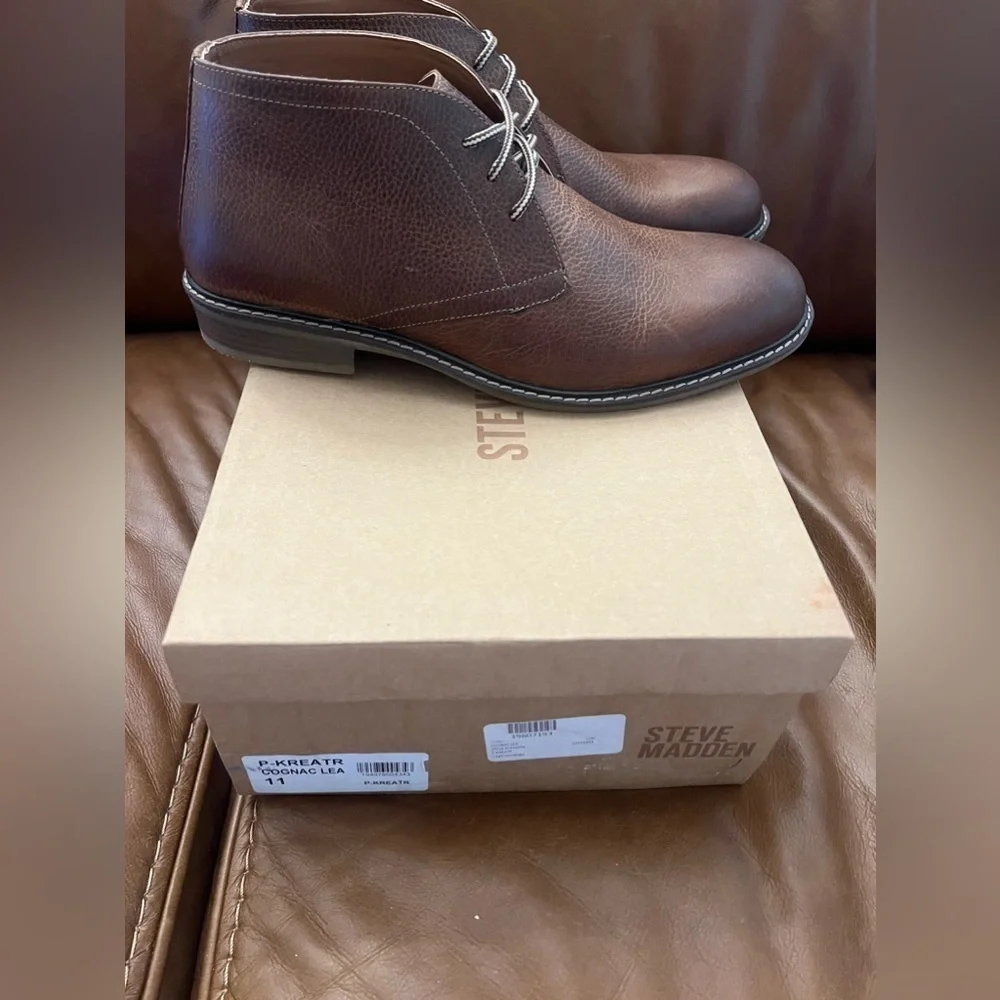 Steve Madden p-kreatr chukka boot in cognac leather size 11 men’s